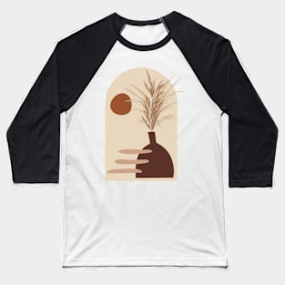 Minimal Modern  Terraccota  Pottery Abstract Leaves Shape   Design Baseball T-Shirt